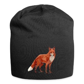 Origami Fuchs, Geometrie Tier, Schönes Design - Jersey-Beanie - Schwarz - Vorne