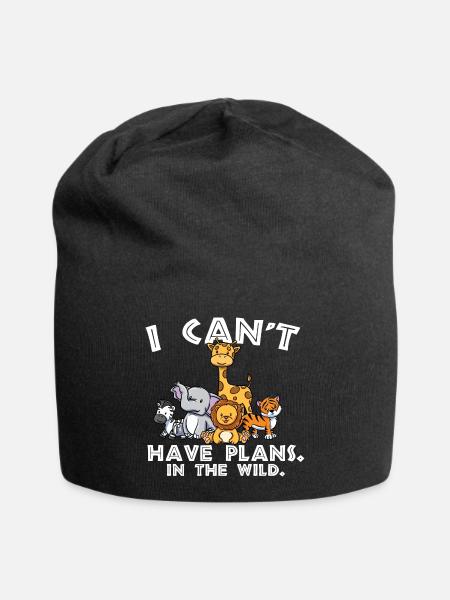 I cant have plans in the wild Design for a - Jersey Beanie - black