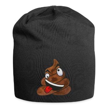 Kackhaufen Bullshit verrückte Kacke Scheiße Emoji - Jersey Beanie - black - Front