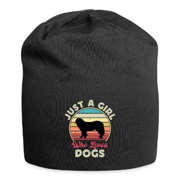 Chien de berger du Caucase Silhouette Rétro Coucher de soleil - Bonnet en jersey - noir - Devant