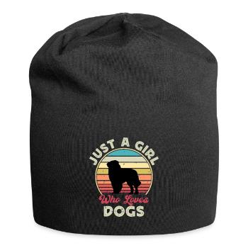 Carpathian Shepherd Dog Silhouette Retro Sunset - Jersey Beanie - black - Front