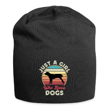Chien de berger d’Asie centrale Silhouette Rétro Coucher de soleil - Bonnet en jersey - noir - Devant