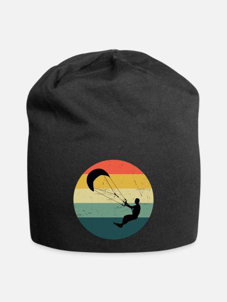 Herren Damen Kitesurfing Kitesurfen Kite - Jersey-Beanie - Schwarz