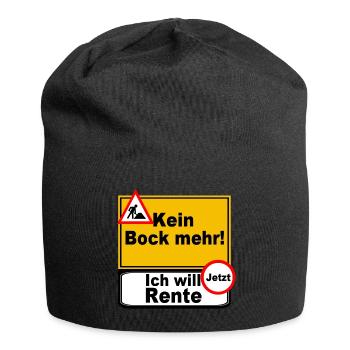 Kein Bock Mehr Renten Jetzt - Jersey-Beanie - Schwarz - Vorne