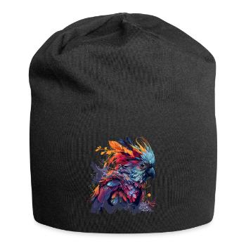 Psychedelic cockatoo in colorful street art look - Jersey Beanie - black - Front