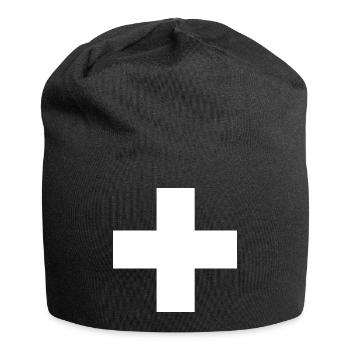 Swiss Cross - Jersey Beanie - black - Front