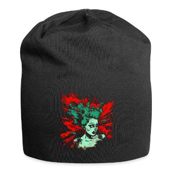 Cool Psychobilly Comic Design - Green Woman - Bonnet en jersey - noir - Devant