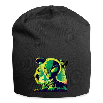 Pop Art Außerirdischer Alien Retro Style - Jersey-Beanie - Schwarz - Vorne