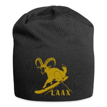 Laax Graubünden Steinbock Snowboard Switzerland - Jersey Beanie - black - Front