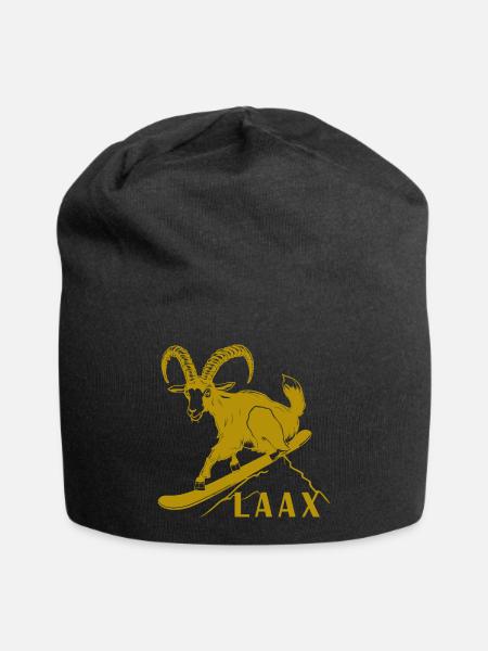 Laax Graubünden Steinbock Snowboard Schweiz - Jersey-Beanie - Schwarz
