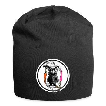Cooler Hase - Jersey-Beanie - Schwarz - Vorne