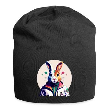 Bunny, Easter Bunny - Jersey Beanie - black - Front