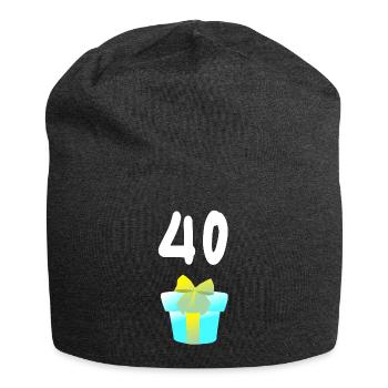 geschenk, 40 geschenkbox - Jersey-Beanie - Anthrazit - Vorne