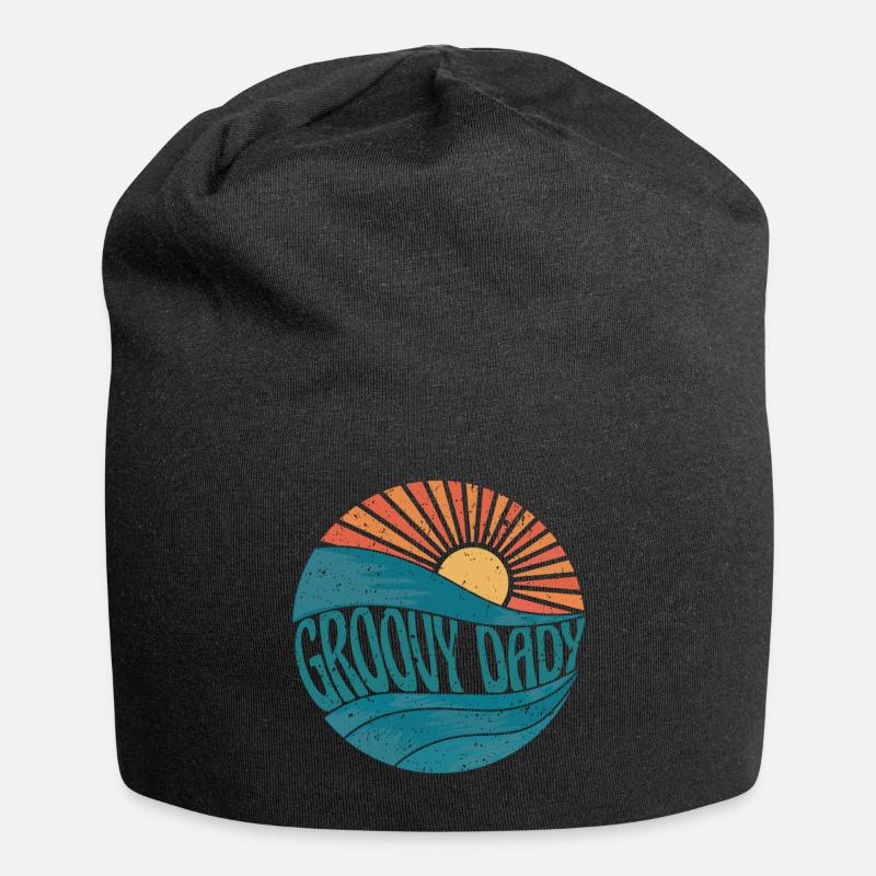 Vintage Retro Groovy Dady - Jersey Beanie - black