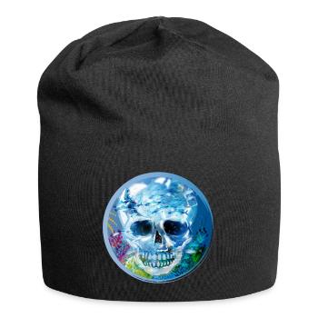 extravagant coloured skull under water - Jersey Beanie - black - Front