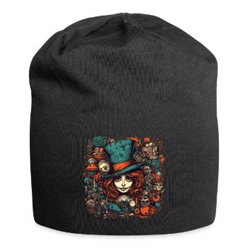 Hatter woman with red hair - Jersey Beanie - black - Front