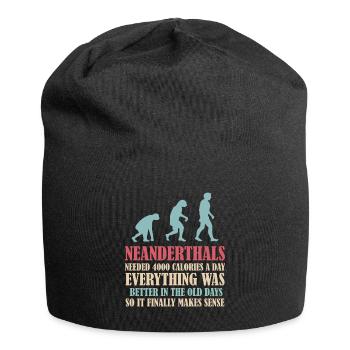 Neandertaler Prähistorischer Primat Anthropologe - Jersey-Beanie - Schwarz - Vorne
