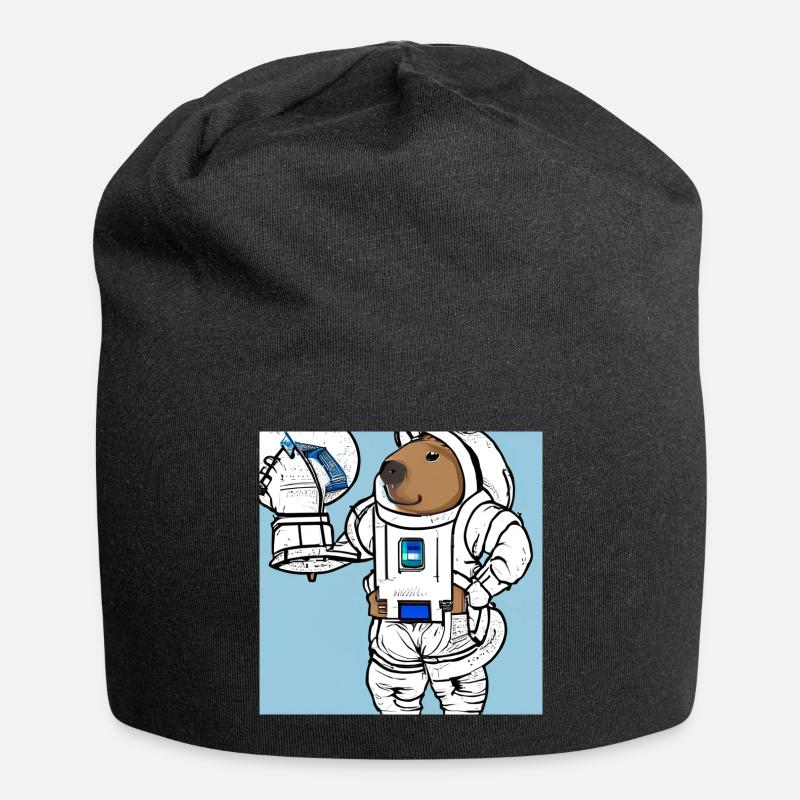 Astronaute de Capybara - Bonnet en jersey - noir