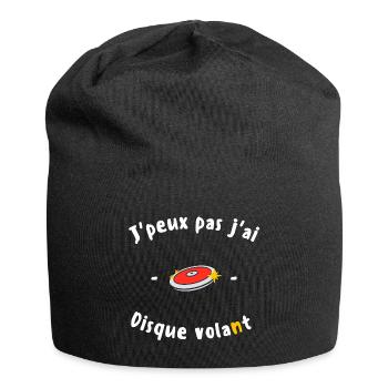 J peux pas j ai Disque volant - Bonnet en jersey - noir - Devant