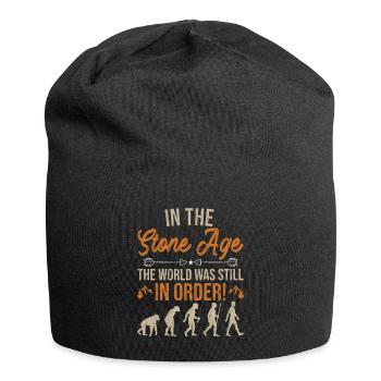 In der Steinzeit war die Welt noch in Ordnung - Jersey-Beanie - Schwarz - Vorne