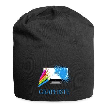 Grafiker - Jersey-Beanie - Schwarz - Vorne