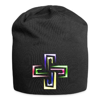 Prisme néon encadre le logo abstrait - Bonnet en jersey - noir - Devant