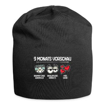 Elternschaft Statement Baby Geburt Schwanger Herz - Jersey-Beanie - Schwarz - Vorne