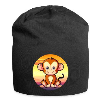 Mignon Singe Chimpanzé Sunset Design - Bonnet en jersey - noir - Devant