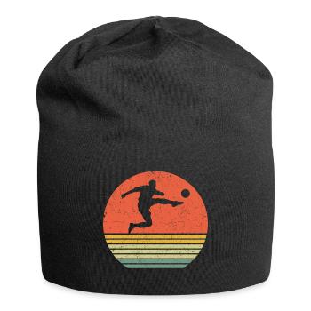 Soccer Football Retro Soccer Joueur de soccer - Bonnet en jersey - noir - Devant