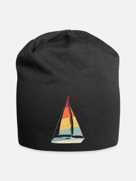 Segeln Segelboot Retro Segelschiff Sea Yacht - Jersey-Beanie - Schwarz