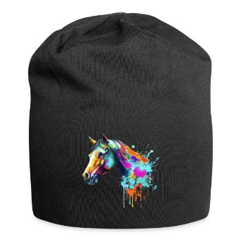 Tête de cheval - Bonnet en jersey - noir - Devant