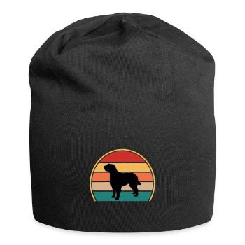 Briquet Griffon Vendeen Dog Silhouette Retro Sun - Bonnet en jersey - noir - Devant