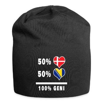 Bosnien und Dänemark 100% geniale Flagge - Jersey-Beanie - Schwarz - Vorne