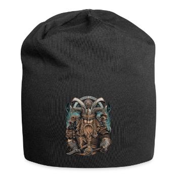 Wikinger Nordmann: Elegantes nordisches Design - Jersey-Beanie - Schwarz - Vorne