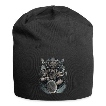 Wikinger Nordmann: Elegantes nordisches Design - Jersey-Beanie - Schwarz - Vorne
