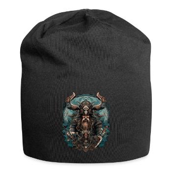 Wikinger Nordmann: Elegantes nordisches Design - Jersey-Beanie - Schwarz - Vorne