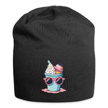 Kaffeebecher Sonnenbrille Topping - Jersey-Beanie - Schwarz - Vorne