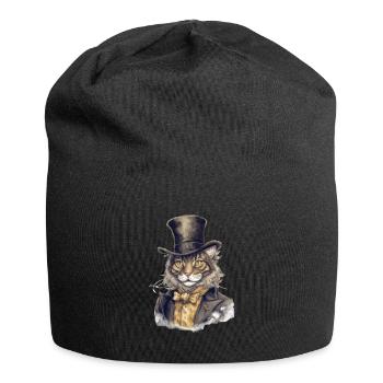 Katze im 1800 Jahre Stil Gekleidet Nobel Barock - Jersey-Beanie - Schwarz - Vorne