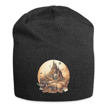 Futuristisch Leben auf Planeten - Jersey-Beanie - Anthrazit - Vorne
