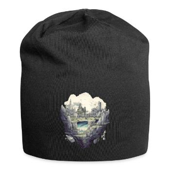 Futuristisch Leben auf Planeten - Jersey-Beanie - Schwarz - Vorne
