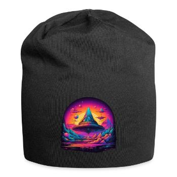 Futuristisch Leben auf Planeten - Jersey-Beanie - Schwarz - Vorne
