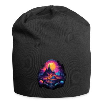 Futuristic life on planets - Jersey Beanie - black - Front