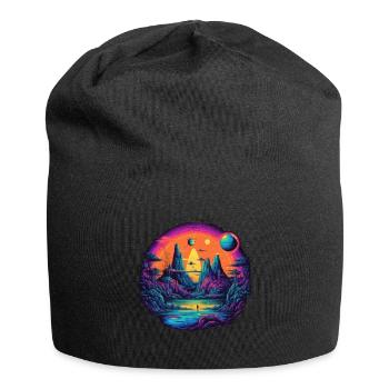 Futuristic life on planets - Jersey Beanie - black - Front