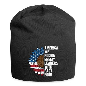 Poison Leaders with Fast Food Funny Patriotic - Jersey Beanie - black - Front