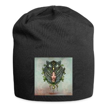 Im Schutz der Eule - Jersey-Beanie - Schwarz - Vorne