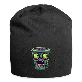 Tasse à café d’Halloween - tasse à café effrayante - Bonnet en jersey - noir - Devant