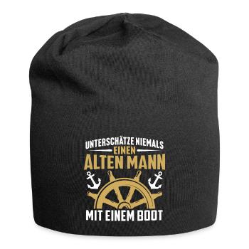 alten mann mit einem boot - Jersey-Beanie - Schwarz - Vorne