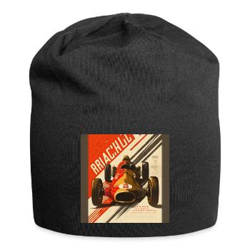 Retro Car Poster Vintage Car Old School - Jersey Beanie - black - Front