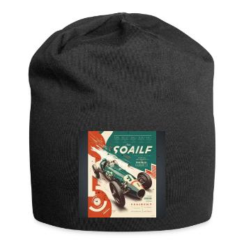 Retro Car Poster Vintage Car Old School - Jersey Beanie - black - Front