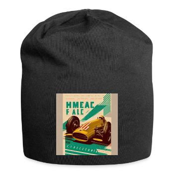 Retro Car Poster Vintage Car Old School - Jersey Beanie - black - Front